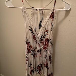 Kendall and Kylie white floral shirt